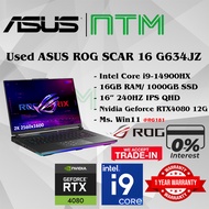#RG181 USED ASUS ROG STRIX SCAR 16 G634JZ Gaming Laptop intel i9 149000HX 16GB 1TB SSD RTX4080  RTX 