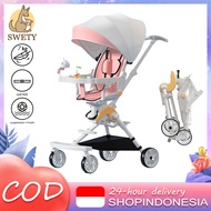 FLYBB Baby Magic Stroller 180 Rotating Kids Stroller 2-Way Magic Strollers Foldable 2 Way Slave Fold