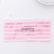 Gratis Ongkir - Tempat Pensil Zipper Transparan / Zipper Bag / Pouch Zipper / Tempat Kosmetik Zip