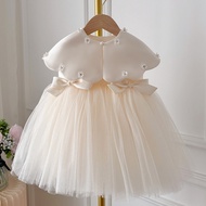 Children Dress Baby Girl Princess Dress Baby Birthday Puff Skirt with Shawl One Year Old Princess Dr