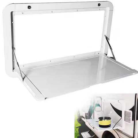 Foldable Aluminum Wall Mounted Picnic Table 31.5" x 17.7", Lockable Design for RV, Trailer, Camper, 