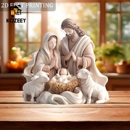 KOZEEY Multifunctional Table Decoration with Religious Nativity Scene 7.3 X 7