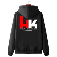 KATUN HITAM Hoodie Jacket Heckler & Koch HK Logo Hoodie Black Casual Unisex Cotton Material