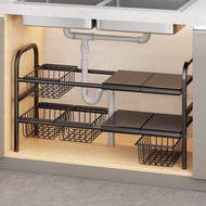 Under Kitchen Sink Rack Kitchen Under Sink Floor Rack Cabinet Retractable Layered Shelf More