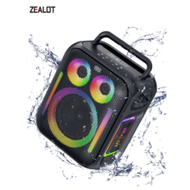 ZEALOT PT11 ลำโพงไร้สายกำลังสูง 110W, ซับวูฟเฟอร์กลางแจ้งแบบพกพาพร้อมไฟ RGB, รองรับ SD Card/USB/AUX,
