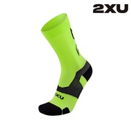 2XU Unisex Vectr Light Cushion Crew Socks - Volt / Black