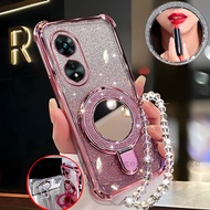 Case for OPPO A17 A17K A38 A18 A97 5G phone casing Transparent soft shell glitter makeup mirror