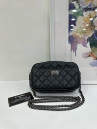 👜 Chanel 2.55 Black leather Camera Bag Series No 25**** 香奈兒 2.55 黑銀相機包 25開