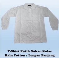 BAJU TSHIRT PRA SEKOLAH (BERKOLAR LENGAN PANJANG WARNA PUTIH