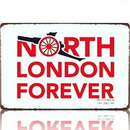 1pc TEAM Creativity Vintage Metal Sign 20.32cm X 30.48cm - North London Forever Red & White Wall Art