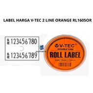 PRICE LABEL V-TEC 2-LINE PRICE LABEL/ RL-1605 ORORANGE