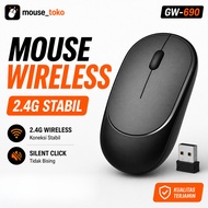 [TOKO_MOUSE] Wireless Bluetooth Mouse USB Receiver 2.4G Rechargeable Notebook Laptoptablet - GW-690