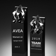 FENGHONGTAO | Creative Crystal Trophy Black Plaque Corporate Award Star-Shaped Commemorative Team Aw