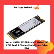 Netac N930E- 512GB Pro M.2 NVMe SSD PCIE Gen3 4 Channel Solid State Drive Disk