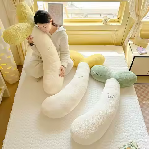 Cute Cartoon Bean Sprout Long Pillow Pregnant Woman Sleeping on One's Side Protect Belly Bolster Mul