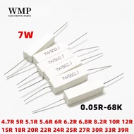 5Pcs 7W 5% Cement Power Resistor Audio Resistor Ceramic Resistor 4.7R 5R 5.1R 5.6R 6R 6.2R 6.8R 8.2R