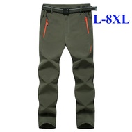[L-8XL]Plus Size Outdoor Gore-Tex Pants Men's Windproof Waterproof Breathable Wearable Hiking Pants
