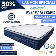 Azure™ Cool Max | 12 Inch | Spine Support | Zero Motion Transfer, Belgium Imported Ice silk Fabric |