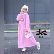 Priskila Cell Gamis Anak Perempuan ELSA KIDS KF Umur 8 - 10 tahun Bahan KAOS KATUN COMBED 24S APLIKA