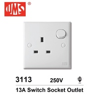 UMS 3113 13A Switch Socket 1Gang Suis Lampu Suis DingDing Soket Plug