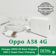 Berkualitas Charger Oppo A58 4G USB Type C 33 Watt Super Vooc Charging