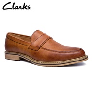 PH TOP★Clarks_Collection Malwood Step Mens Casual Dark Tan รองเท้าสลิปออนหนัง 12