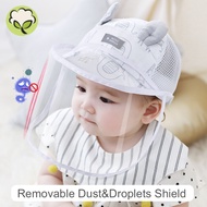 0-3 Years Newborn Baby Kids Protective Hat with Face Shield Summer Net Cap Detachable Removable Face
