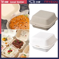 10/50Pcs Bagasse Cake Box | 6-Inch Clamshell, Burger/Dessert Takeout, Biodegradable & Durable