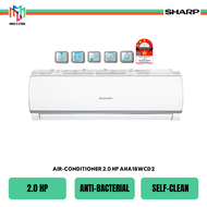 Sharp AHA18WCD2 R32 Non-Inverter Air Conditioner 2.0 HP AUA18WCD2 3 Star Rating Auto &amp; 3-Step Fan Speed Setting Aircond Penghawa Dingin