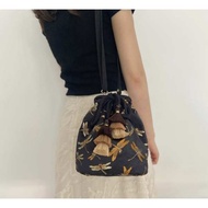 handbag bag woman Dragonfly embroidery canvas bag handmade bucket bag women's retro crossbody shoulder bag Hanfu bag literary and ethnic style niche