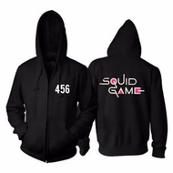 Drama Korea Squid Game No. 456 Sweater Zipie Hoodie #Squid Game 456 Hoodie Zipper Sweater #韩剧鱿鱼游戏Squid Game套头456号连帽衫拉链卫衣