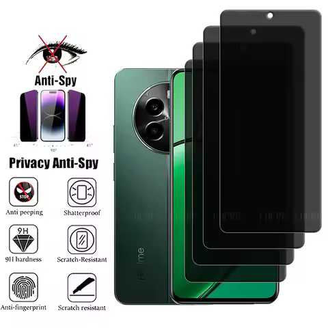 4Pcs For OPPO Realme 12 Plus Glass For Realme 12 Plus Screen Protector Anti-Glare Privacy Anti-Spy T
