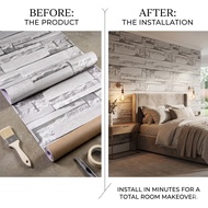 SG🚚3D Brick Self Adhesive Wall Covering Textured 45cmx10m | 1 Roll 4.5sqm | 3 Rolls Cover 1 Wall | W