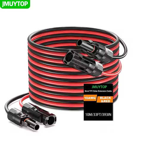 JMUYTOP 33FT/10M PV1-F Solar Cable 6 Mm2 for EcoFlow Delta River 2 3 MAX Photovoltaic Panel Portable