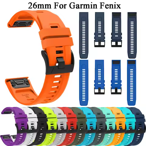 26mm Sport Silicone WatchBand Strap For Garmin Fenix 7X 6X 6XPro 5X 5X plus Easyfit Wriststrap For F
