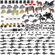 BloxBrix 178 Piece Weapons - Machine Guns - Lego Gun Compatible Rifles, Minifigures - Add-ons - Mili
