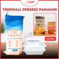 thinwall kotak persegi panjang plastik food container box microwave - 500ml – 1pc