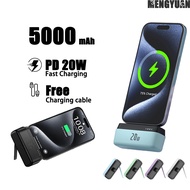 Mini PowerBank Fast Charging 5000mAh Portable Charger Small Lightweight Power Bank  Apply