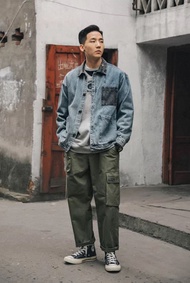 เสื้อแจ็คเก็ตยีนส์ ผู้ชาย สไตล์เกาหลี สามารถใส่เป็นเสื้อคลุมในวันทำงานได้ ให้ลุคเท่ คลาสสิค และดูทันสมัย