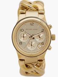 MICHAEL KORS นาฬิกาข้อมือผู้หญิง รุ่น MK3131 -38mm Runway Twist Chronograph - Gold Tone