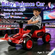 Baby Balance Bike F1 Kids Racing Ride On Push Car with Music & Light Children Bicycle for 1-3 Years