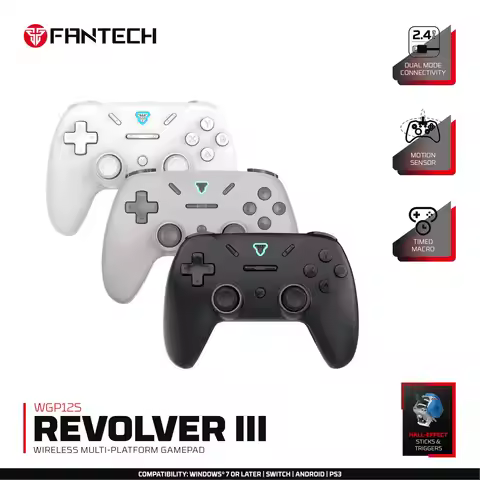 FANTECH REVOLVER III WGP12S Game Controller 1000Hz Hall Trigger Rocker 2.4G Wireless Gamepad For Swi