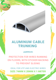 Aluminum Floor Cable Wire Trunking Moulding 74MM X 20MM X 1 Meter
