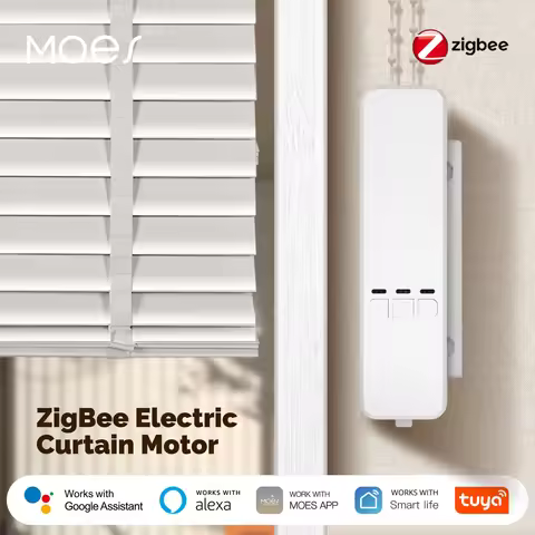 MOES Tuya Zigbee Smart Chain Roller Blinds Shade Shutter Drive Electric Curtain Motor App Control Wo