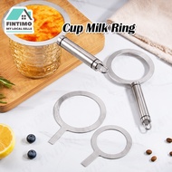 【MY】Stainless Steel Milk Tea Cup Ring Creme Brulee Baking Ring Torch Cover Heat Resistant Coffee Des