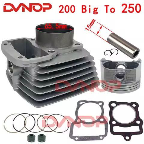 65.5mm Big Bore Motorcycle Cylinder Kit For For CG196 CG200 ZJ200 CG ZJ 200 big to 250