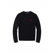 IA9K R-L Autumn Winter Polo Polo Embroidery Round Neck Twist Wool Blend Couple Knitwear Pullover Bus