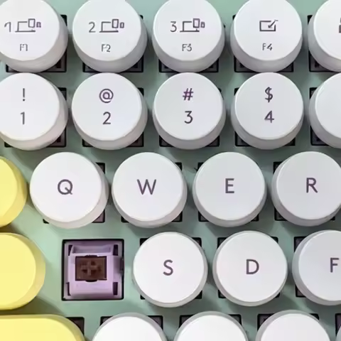 Purple Replacement Keyboard Laptop KEY & Clips For Logitech POP KEYS W A S D Z H S T O P Cap Keycap 