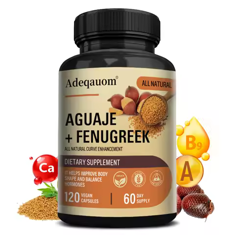 Aguaje + Fenugreek Capsules - 1000mg, Supports Buttocks, Curvy Body & Breast Support, Immune Health,