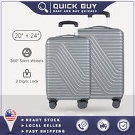 RM0 Shipping - QB Travel Star TNL006 Elegant Hard Case Luggage Set Suitcase Set Bagasi (20 inch + 24